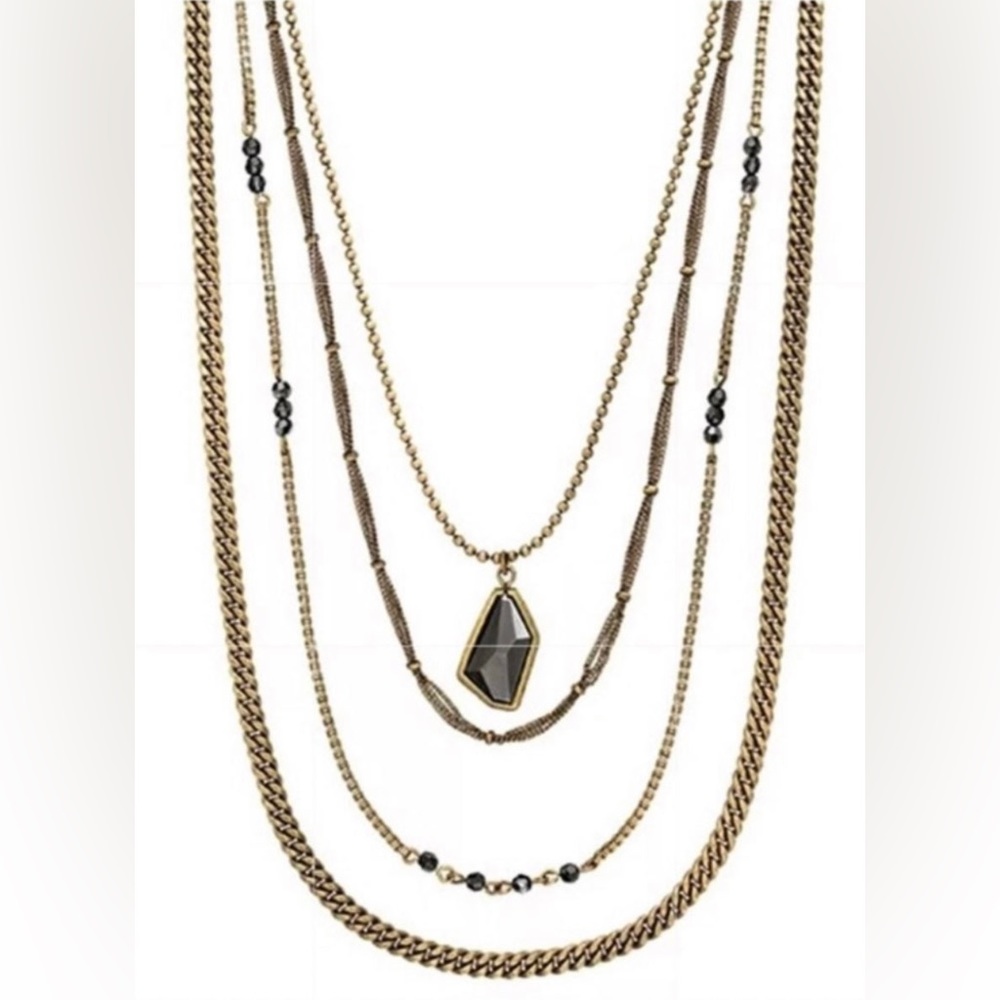 NWT SILPADA *CITY GIRL* 3-IN-1 CONVERTIBLE NECKLACE BRASS/CRYSTAL KRN0034